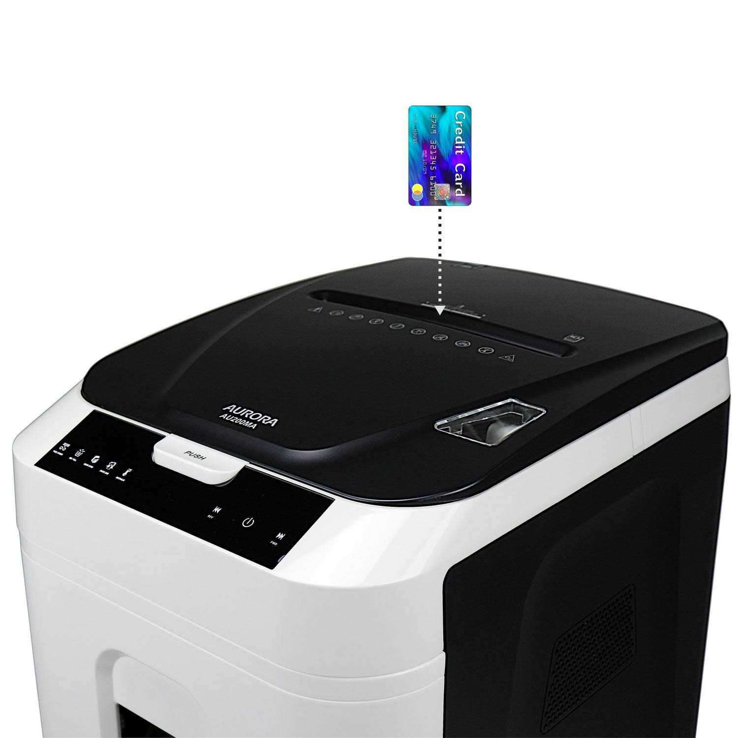 Aurora Commercial Grade 200-Sheet Auto Feed High Security Micro-Cut Paper Shredder 60 Minutes Security Level P-5 - Image 4