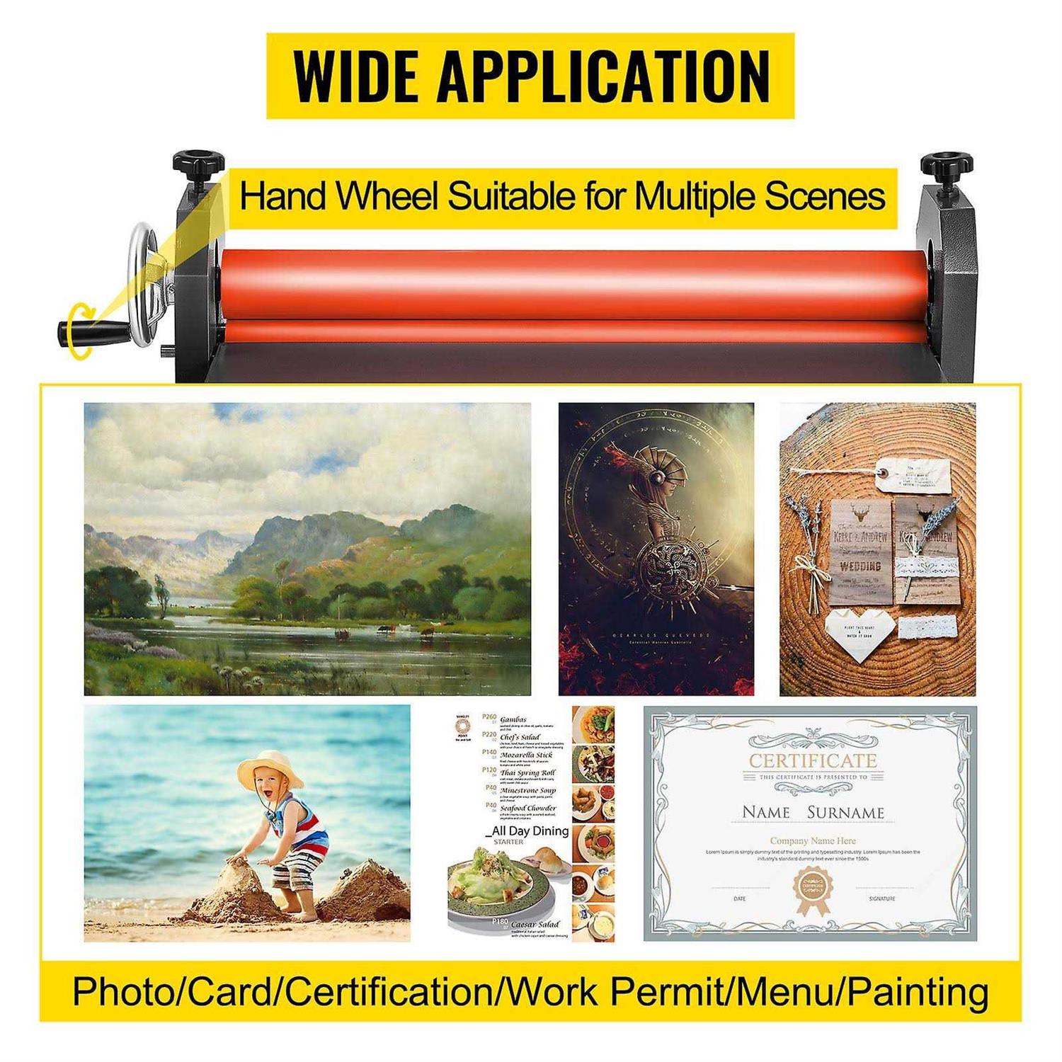 VEVOR Cold laminator Machine 10mm Manual Vinyl Photo Film Cold laminator Hand Crank Pressure Cold Roll laminator - Image 3