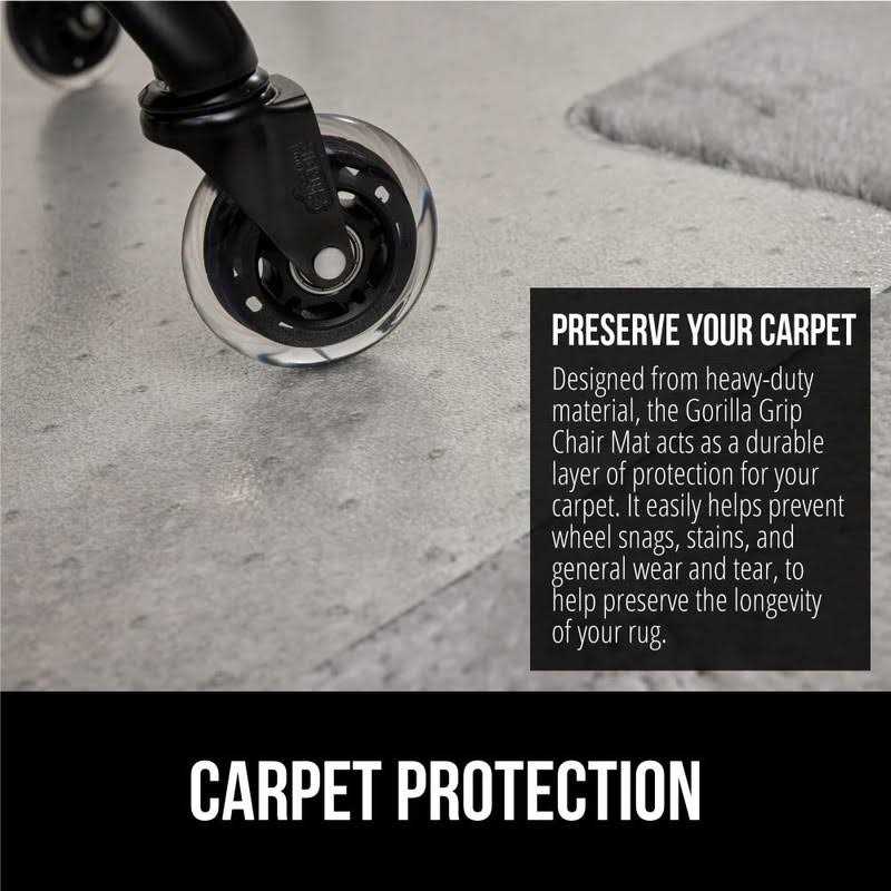 Gorilla Grip Office Chair Mat for Carpet Floor Slip Resistant Heavy Duty Under Desk Protector Carpeted Floors - Image 3