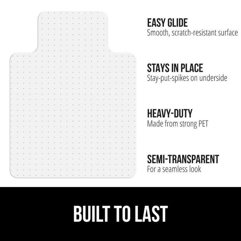Gorilla Grip Office Chair Mat for Carpet Floor Slip Resistant Heavy Duty Under Desk Protector Carpeted Floors - Image 5
