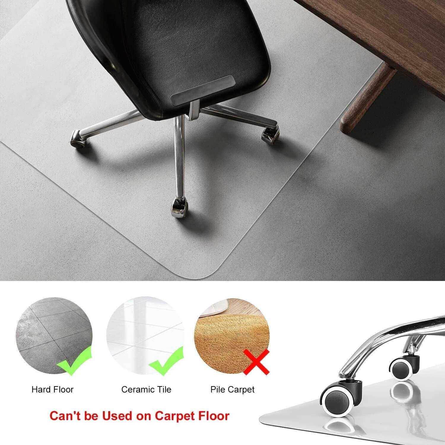 Kuyal Clear Chair mat 48 inches Transparent Floor Mats Wood/Tile Protection mat for Office & Home - Image 4