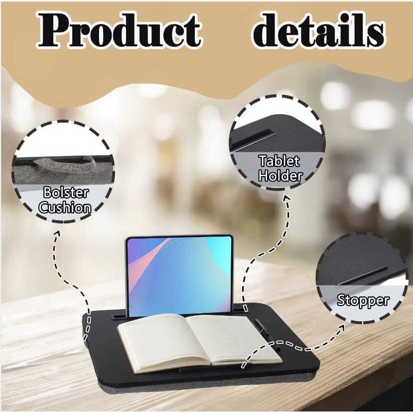 Lap Desk Portable Laptop Desk Fits Up to 16 Laptops with Tablet Slot - Image 3