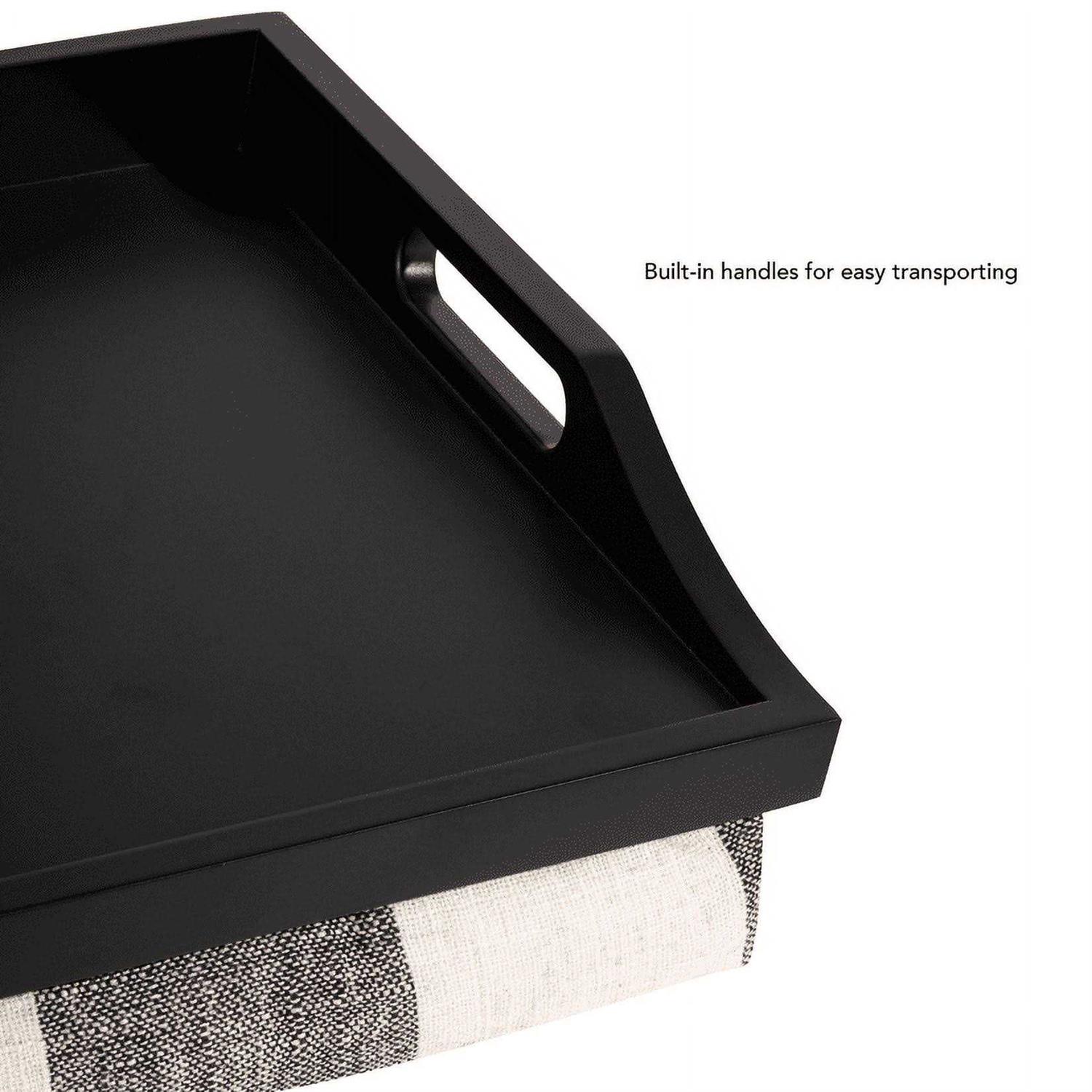 Rossie Home Wood Lap Tray with Detachable Pillow - Image 3