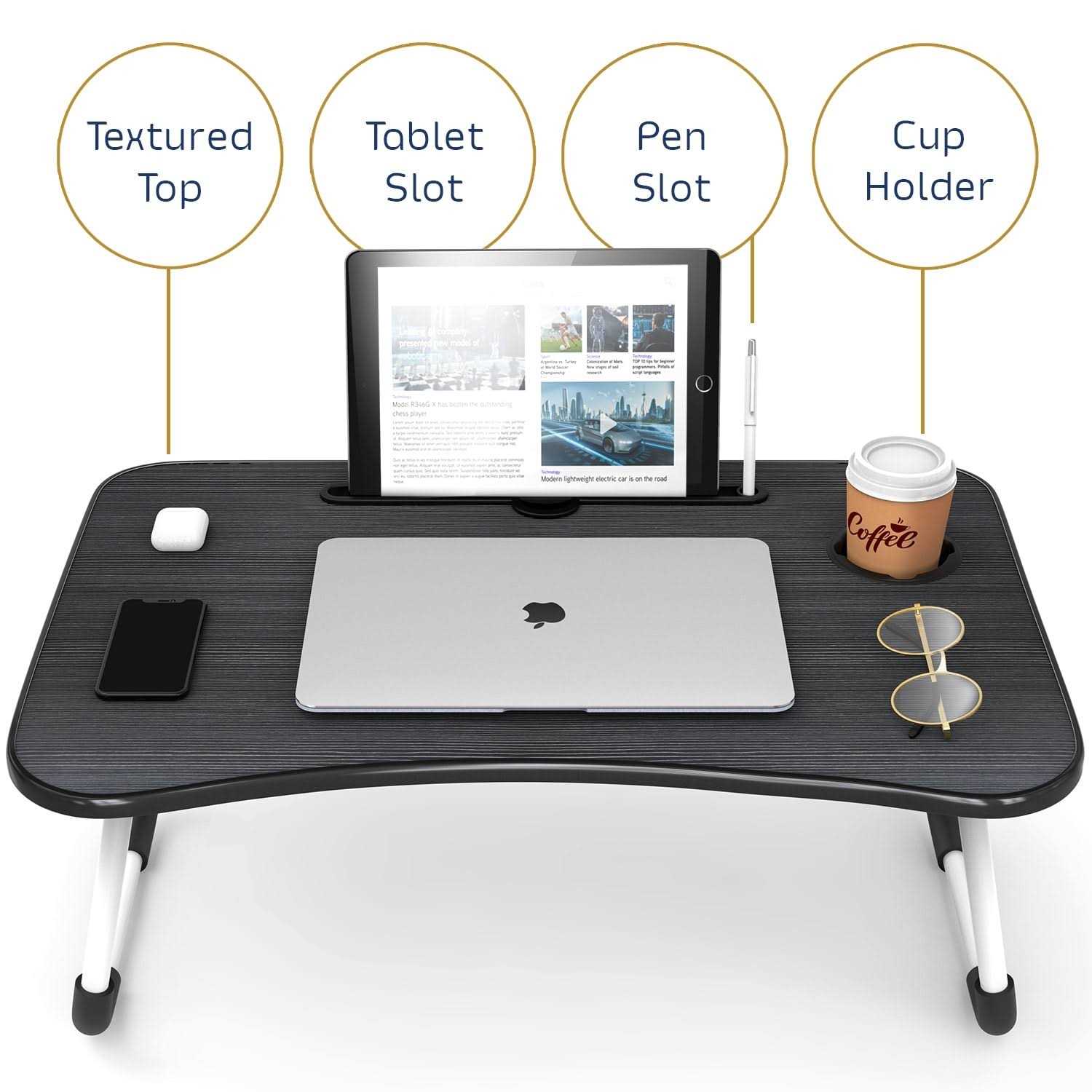 Nestl Adjustable Laptop Bed Tray Table Portable Lap Desk with Foldable Legs - Image 4