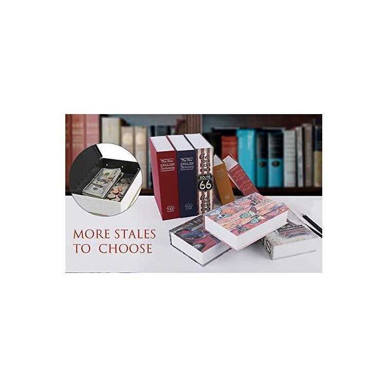 Small Sized Diversion Book Safe Storage Box Dictionary Secret Safe Can with Security Combination Lock/Key - Image 4