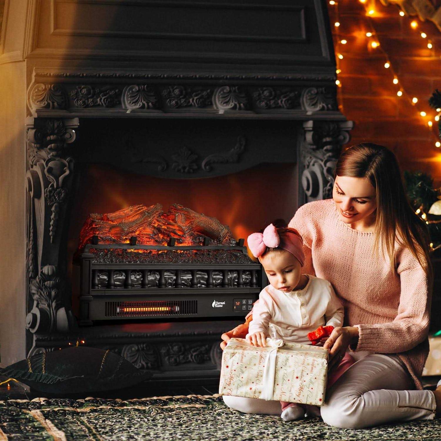 TURBRO 23 Eternal Flame Infrared Quartz Electric Fireplace Logs - Image 5