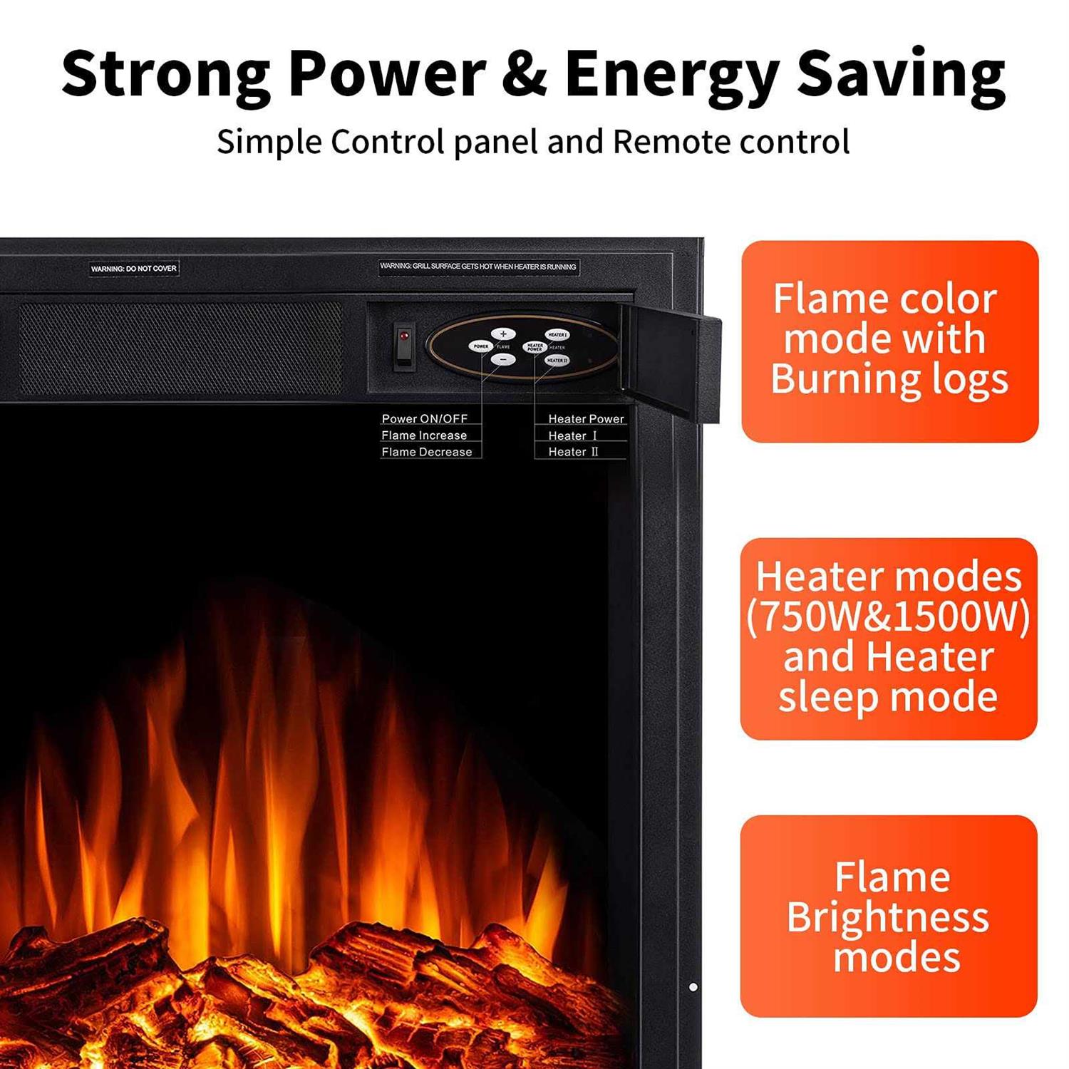 R.w.flame Rwflame Electric Fireplace Infrared remote - Image 4