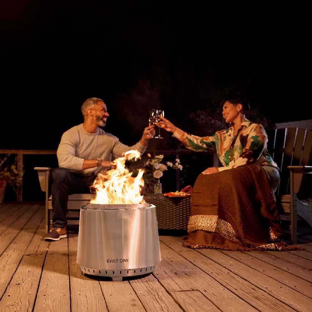 East OAK Fire Pit Smokeless 21'' for Outside Patio 304 Stainless Steel Wood Burning Fireplaces - Image 4