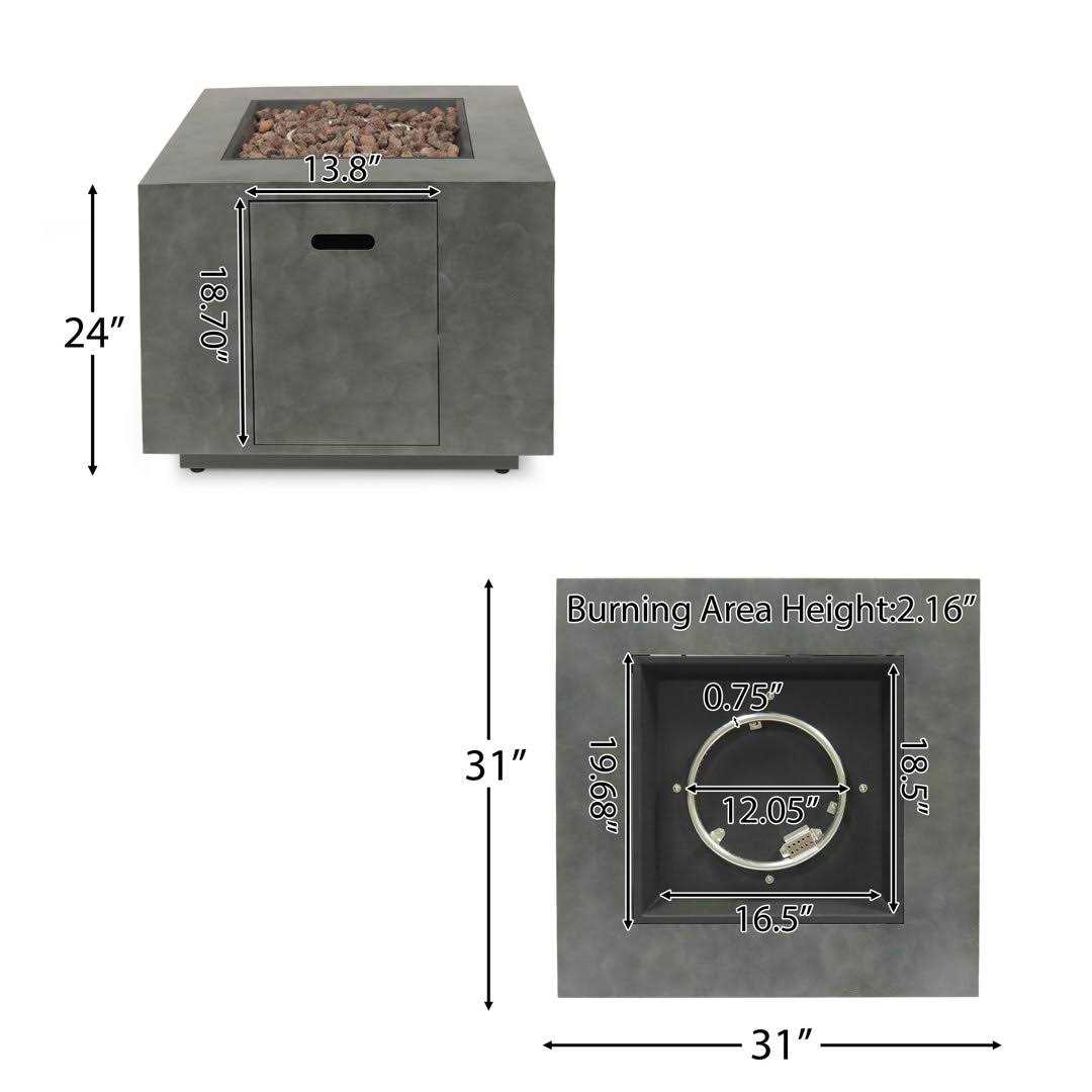 Trent Austin Design® Alsacia Outdoor Concrete Propane Fire Pit Table - Image 5