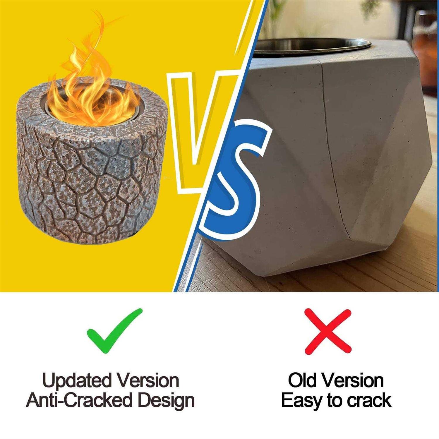 Yumpanda Tabletop Fireplace Mini Portable Concrete Fire Pit Bowl Indoor Outdoor Smores Maker Firepit - Image 4