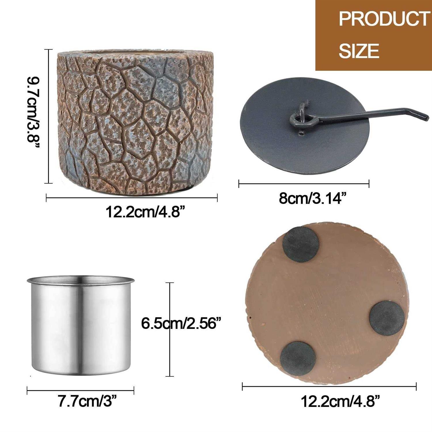 Yumpanda Tabletop Fireplace Mini Portable Concrete Fire Pit Bowl Indoor Outdoor Smores Maker Firepit - Image 5