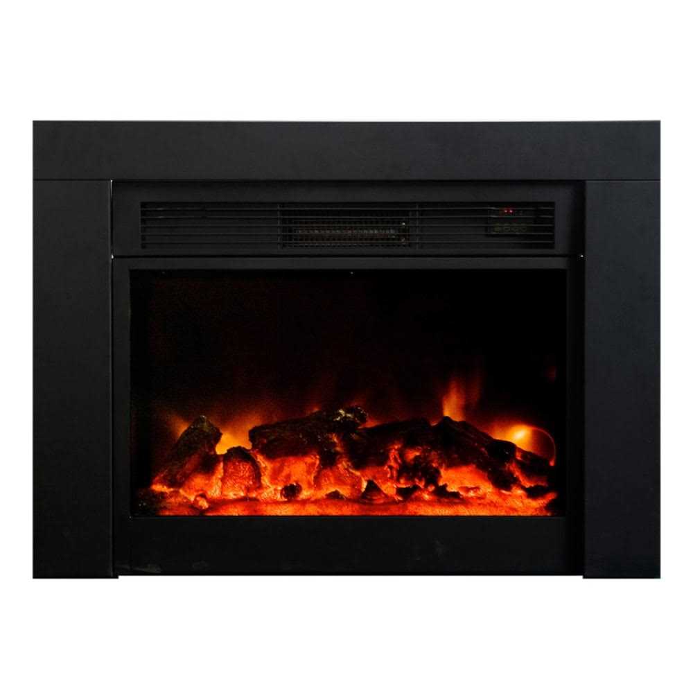 Black Electric Faux Log Fireplace Insert - Image 3