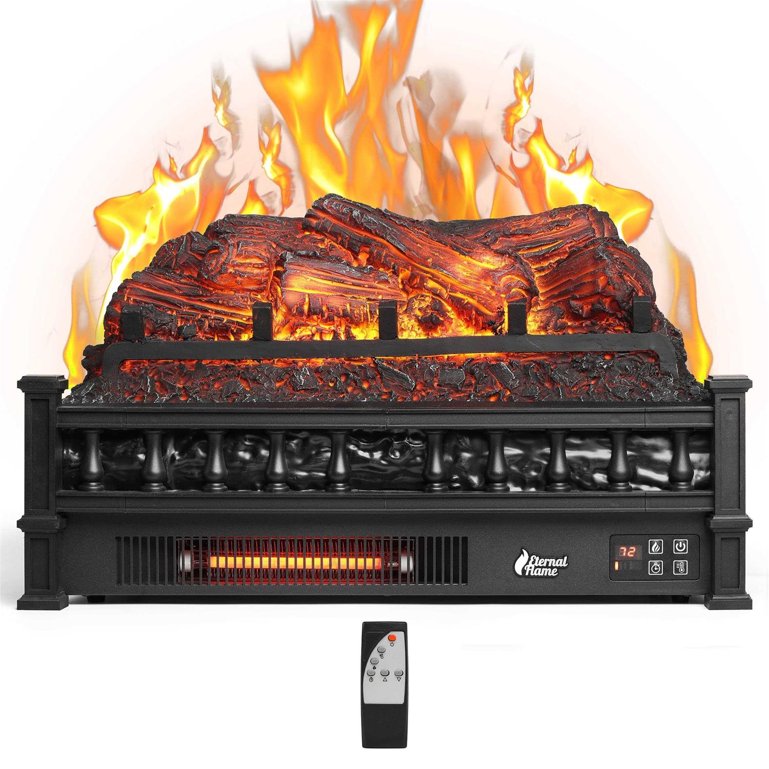 Turbro Eternal Flame Ef23-pb Electric Fireplace Logs 23 inch Remote Control Fireplace Insert Log Heater - Image 5