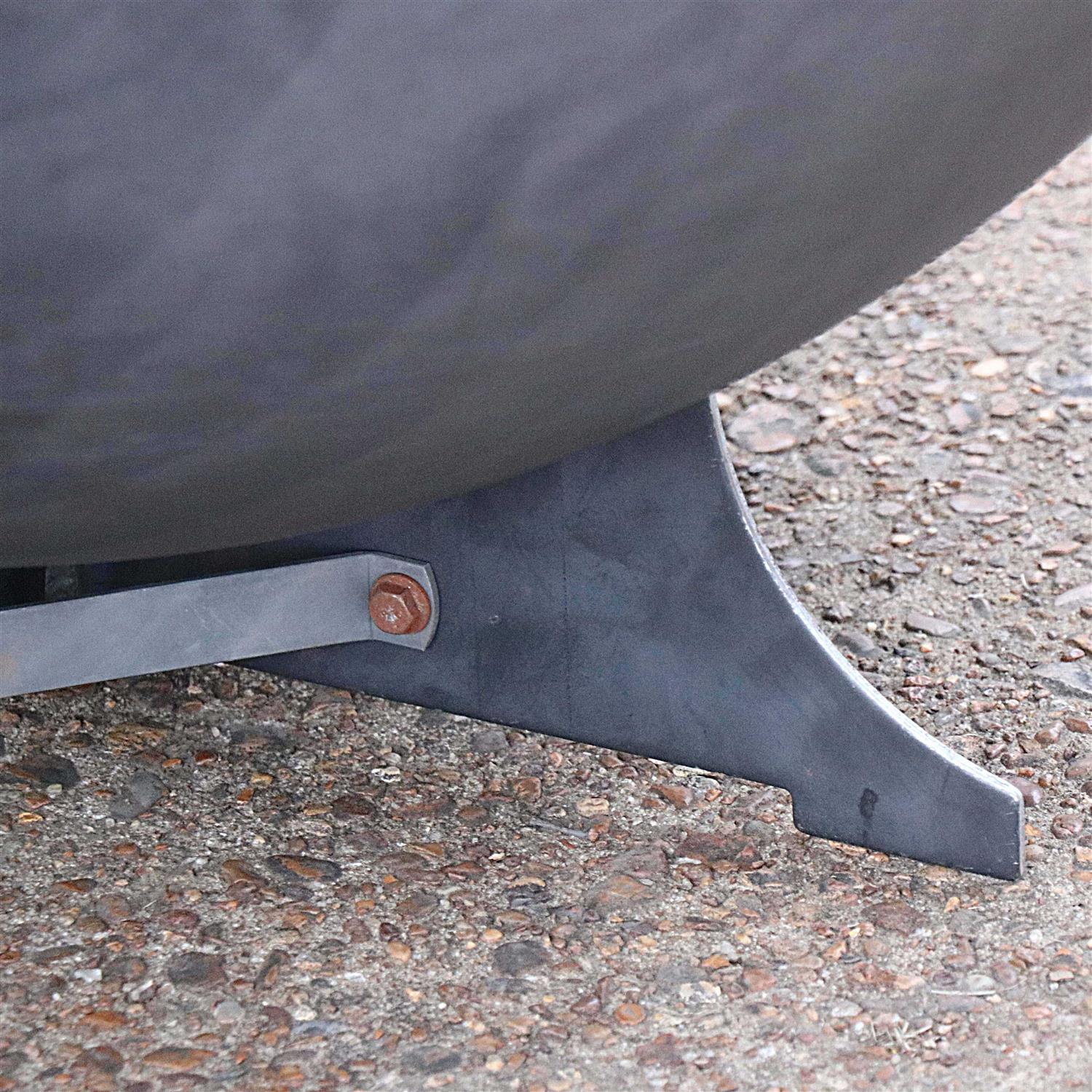 Titan Great Outdoors Hemisphere Fire Pit with Screen and Poker 32 Cast Iron - Image 3