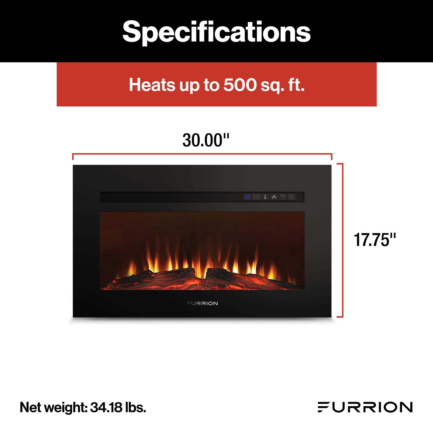 Furrion Built-In Electric RV Fireplace - Image 5