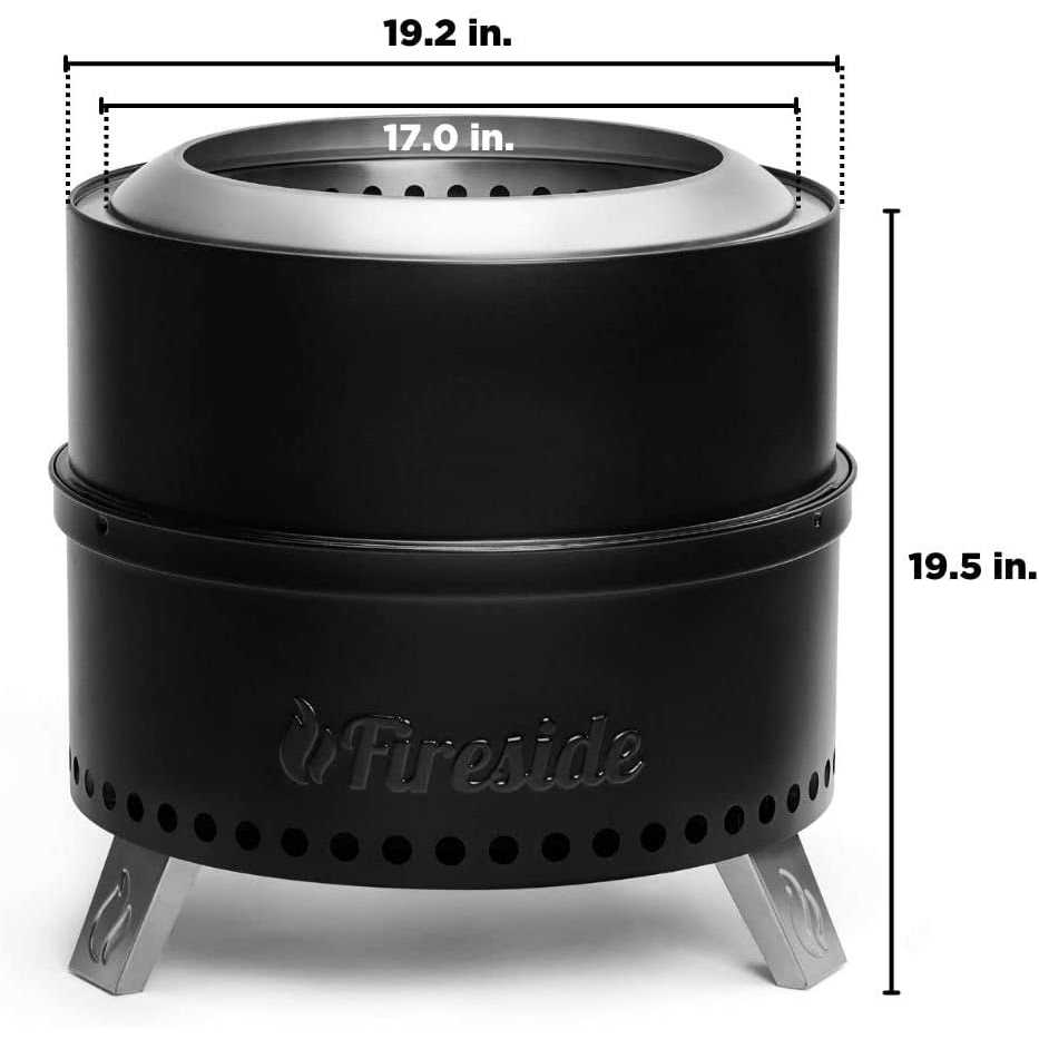 TURBRO 19 in. Smokeless Fire Pit for Outdoor Wood Burning - Image 3