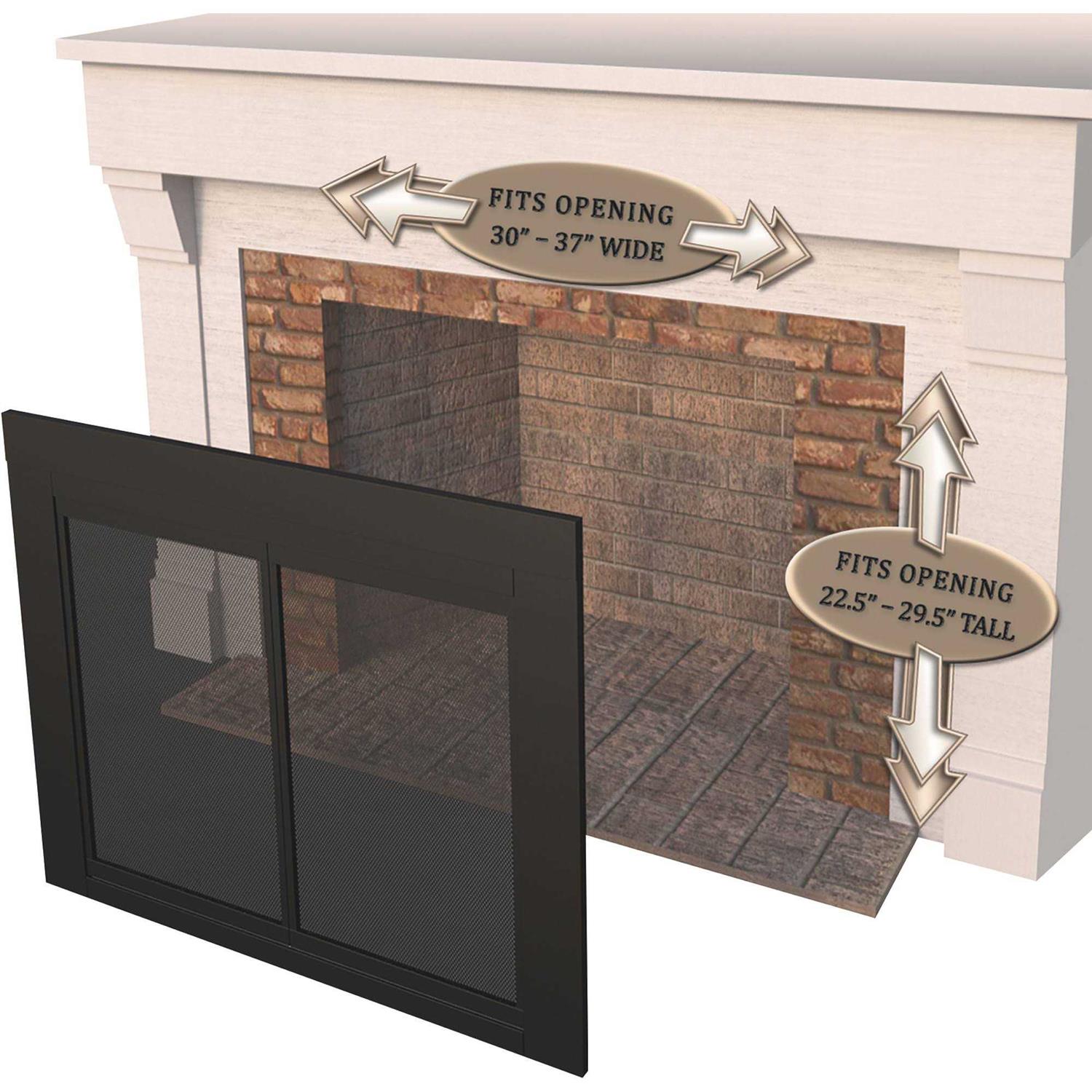 Pleasant Hearth Ascot Small Glass Fireplace Doors - Image 4