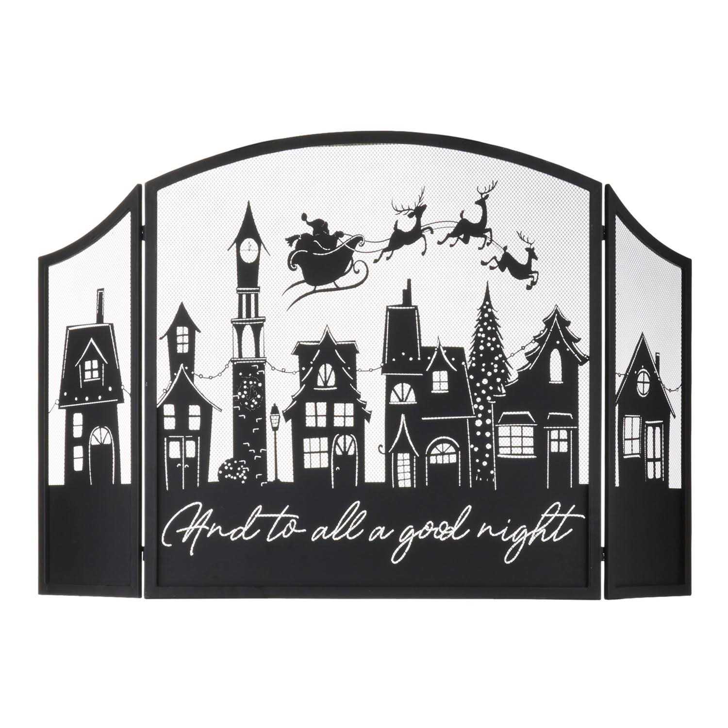 Raz Imports 2021 48-inch And to All A Good Night Fireplace Screen - Image 4