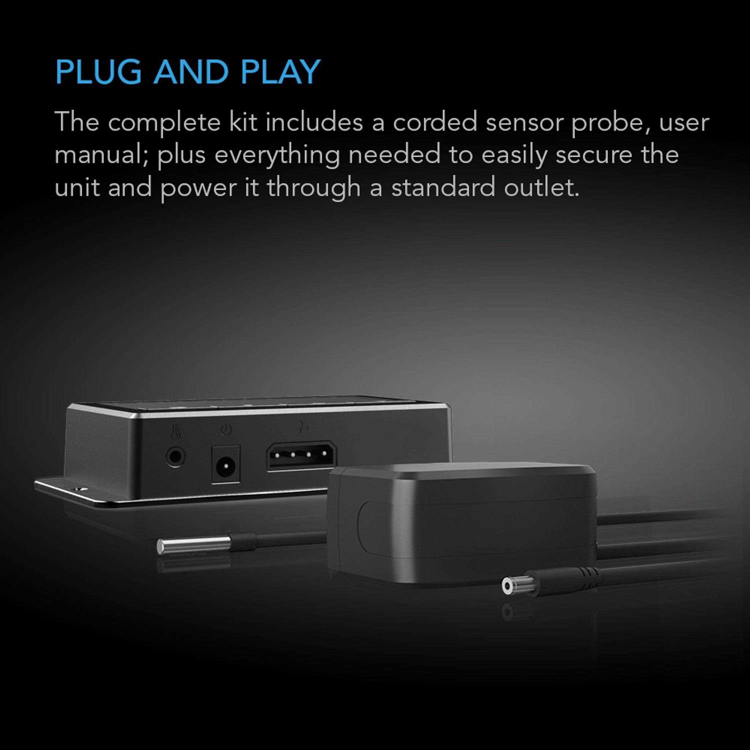 AC Infinity Airblaze T10 Fireplace Blower Fan 10 with Temperature and Humidity Controller - Image 3