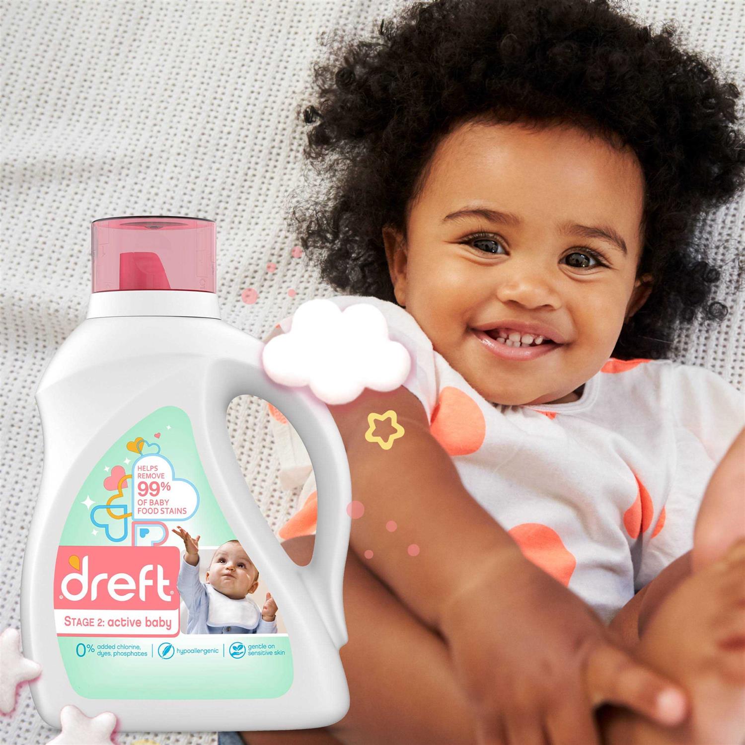 Dreft Active Baby Liquid Laundry Detergent Stage 2 - Image 2