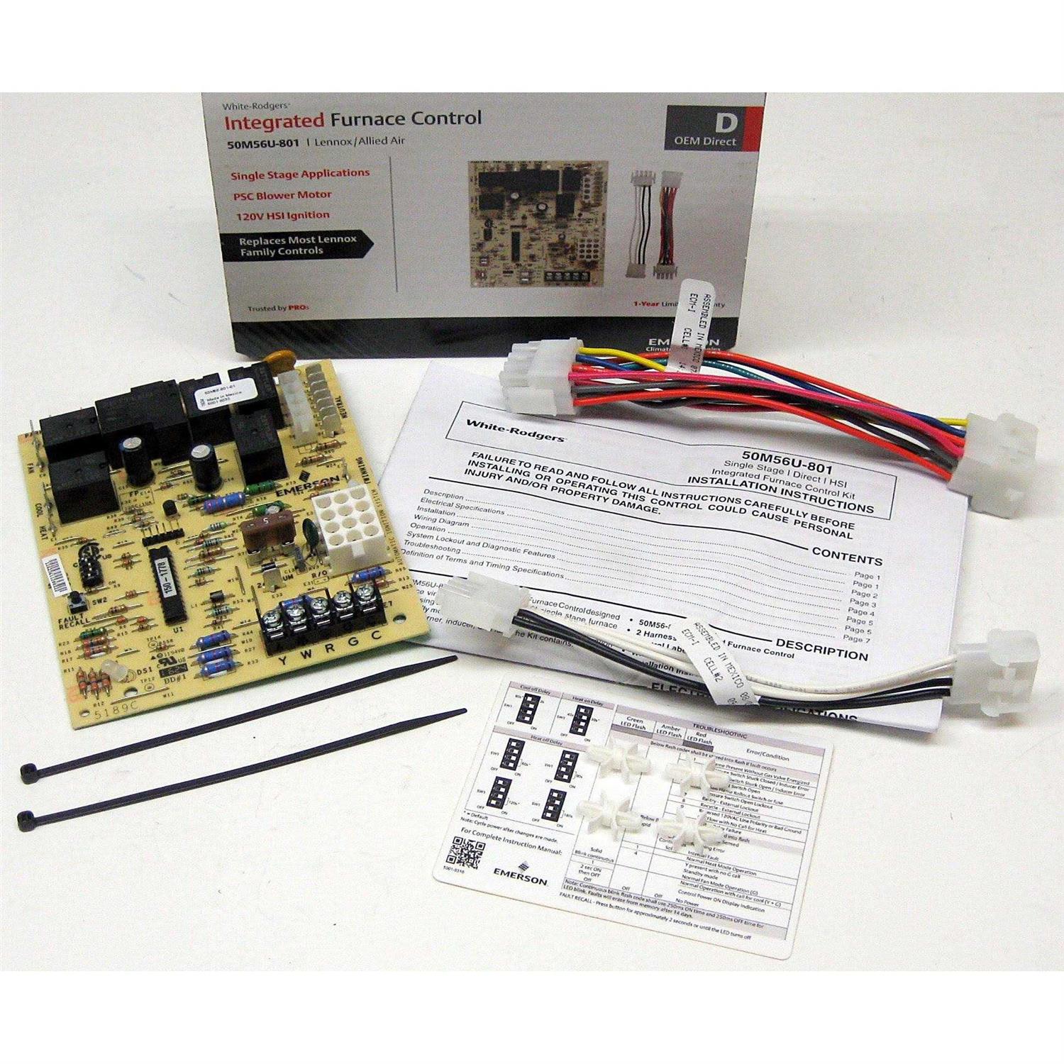 White Rodgers 50M56U-801 Lennox Single-Stage Furnace Control Kit - Image 3