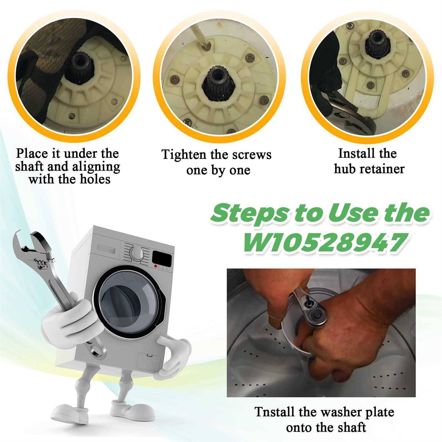 2023 Upgraded W10396887 W10528947 Basket Driven hub kit by Techecook - Image 4