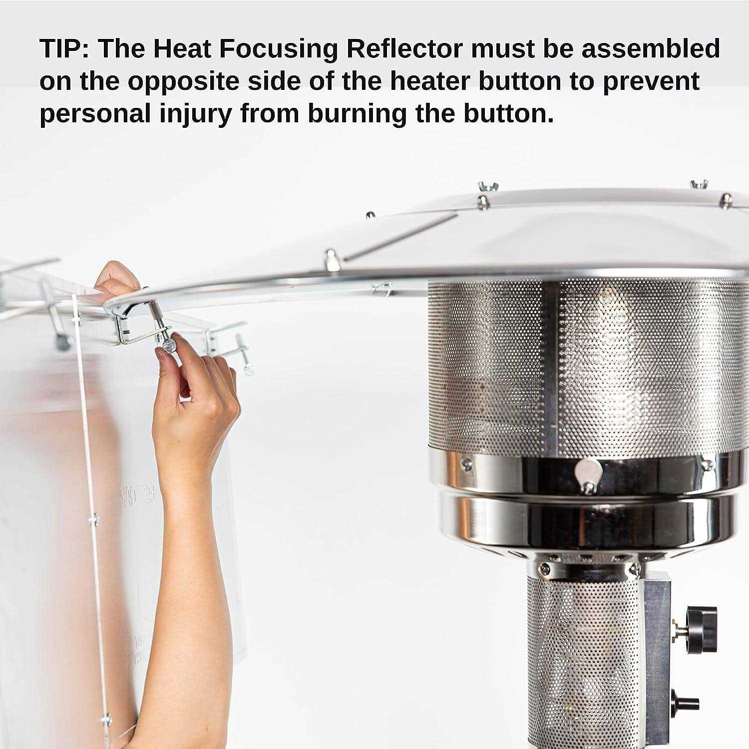 East Oak Patio Heater Reflector Shield Propane Patio Heaters Focusing Reflector For Extra Heat Reflecting Power - Image 3