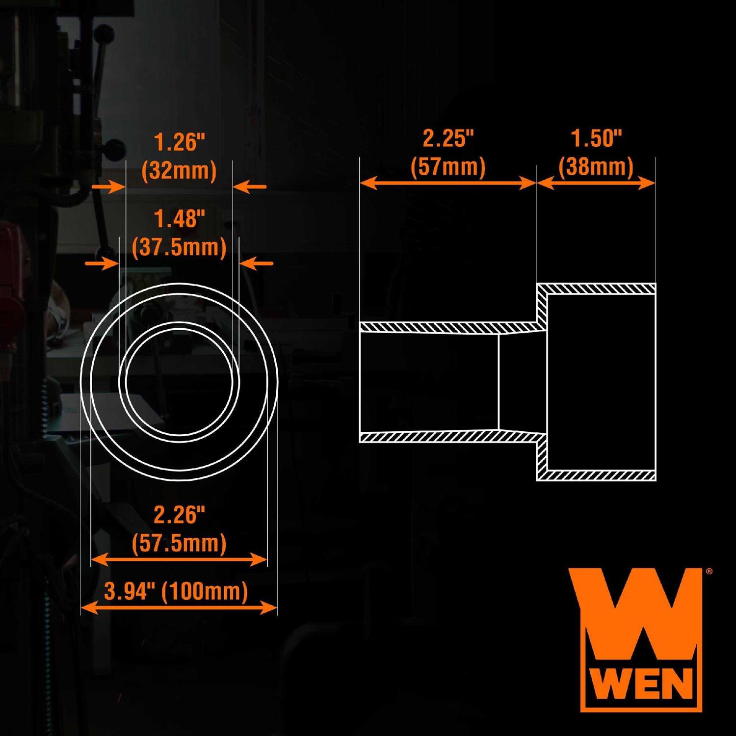 WEN 2-1/2-Inch to 1-1/2-Inch Cone Reducer Attachment for Dust Hoses and Dust Collection Systems - Image 3