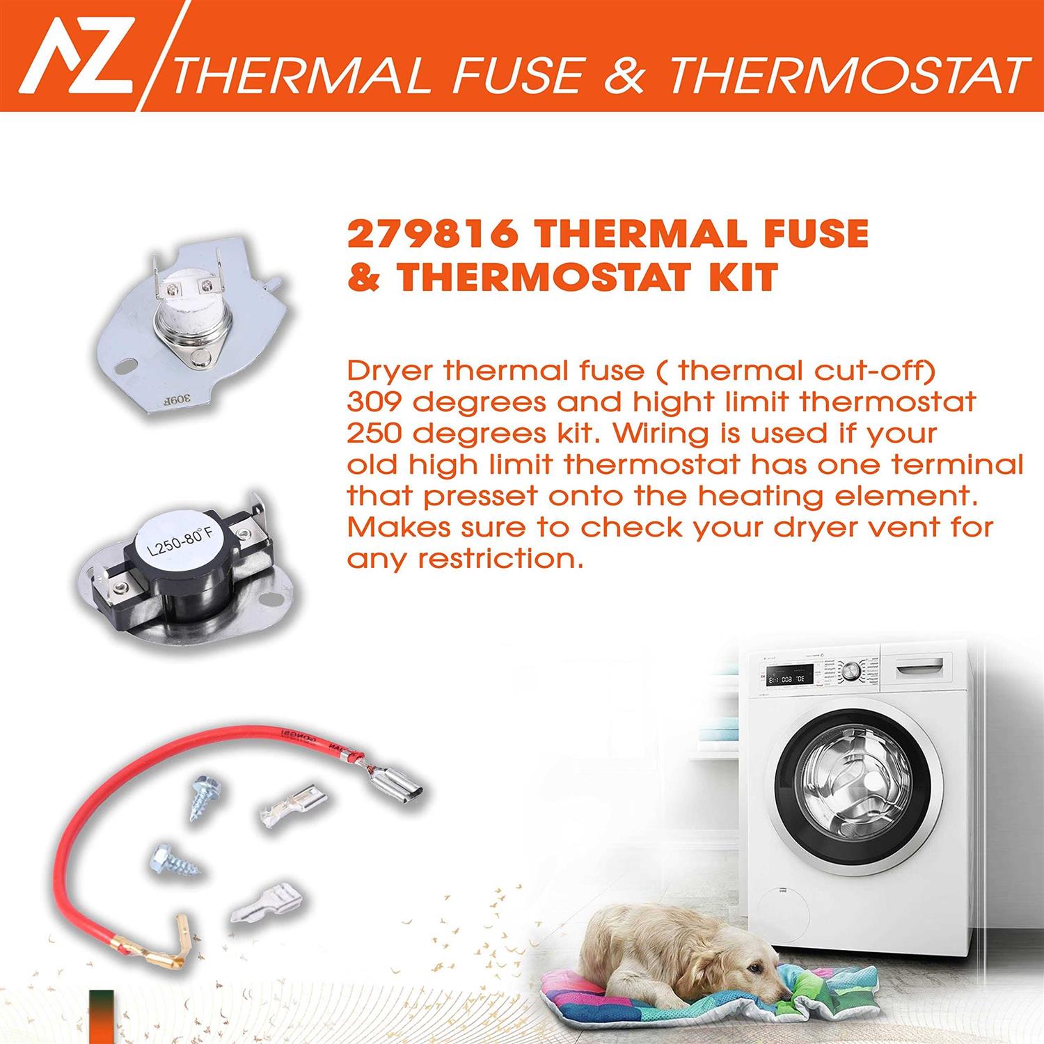 Dryer Heating Element Replaces For Whirlpool WED8300SW2 GEW9250PW0 GEW9200LW1 GEW9200LW0 WED5600XW0 WED9150WW0 GEW9200LL1 WED5500XW0 GEQ9800PW1 - Image 4