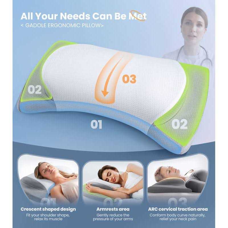 8X Support Side Sleeping Pillow for Neck Pain Relief Adjustable Cervical Pillow Fit Shoulder Perfectly - Image 3