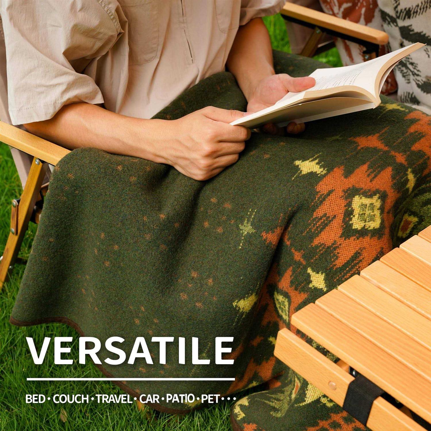 Acushla Merino Wool Camp Blanket Warm Thick Washable Large Throw - Image 4