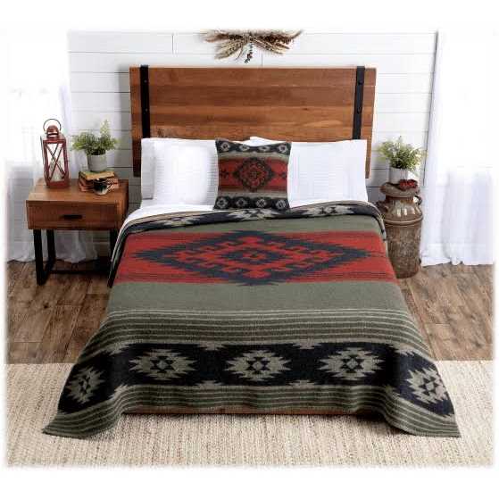 White River Home Upper Mesa Falls Reversible Wool Blanket - Image 3