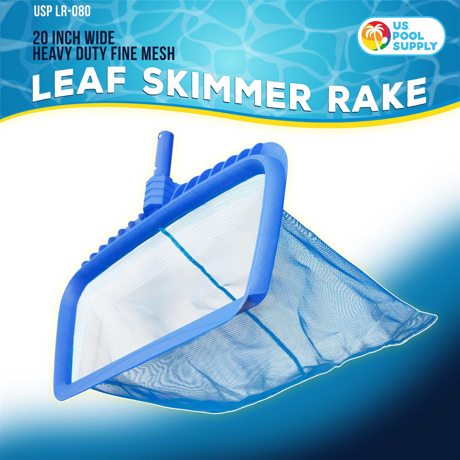 U.S. Pool Supply Professional Heavy Duty 20 Swimming Pool Leaf Rake with Deep 16 Net Bag - Image 3