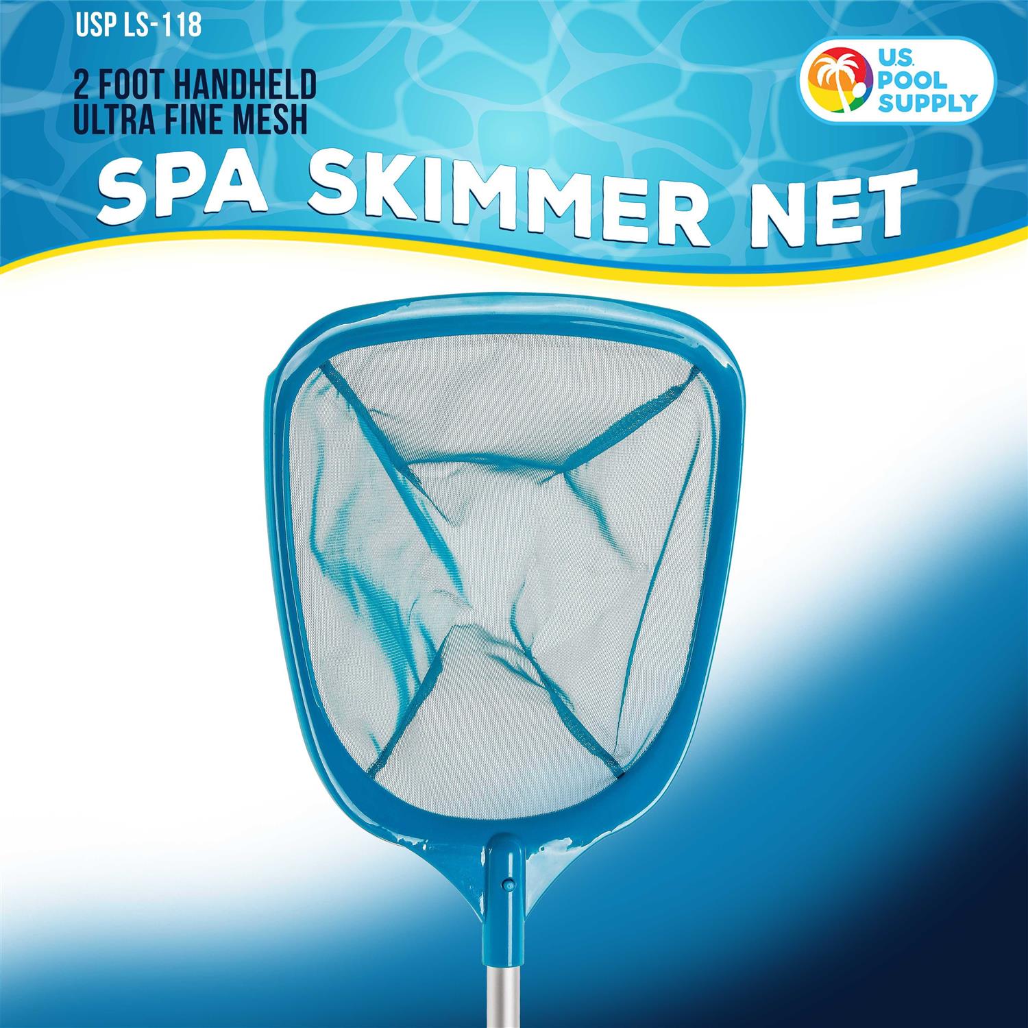 U.s. Pool Supply Professional Spa Hot Tub Pool Hand Leaf Skimmer Net with 12 Aluminum Pole - Image 3