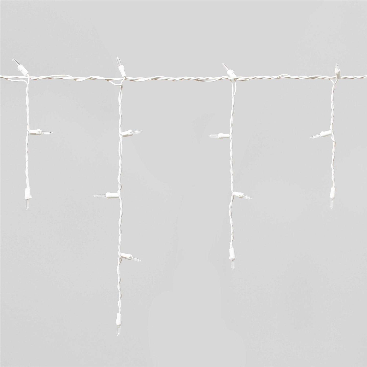 Winter Wondershop 70 Count Warm White LED Mini Icicle Christmas String Lights with White Wire - Image 3