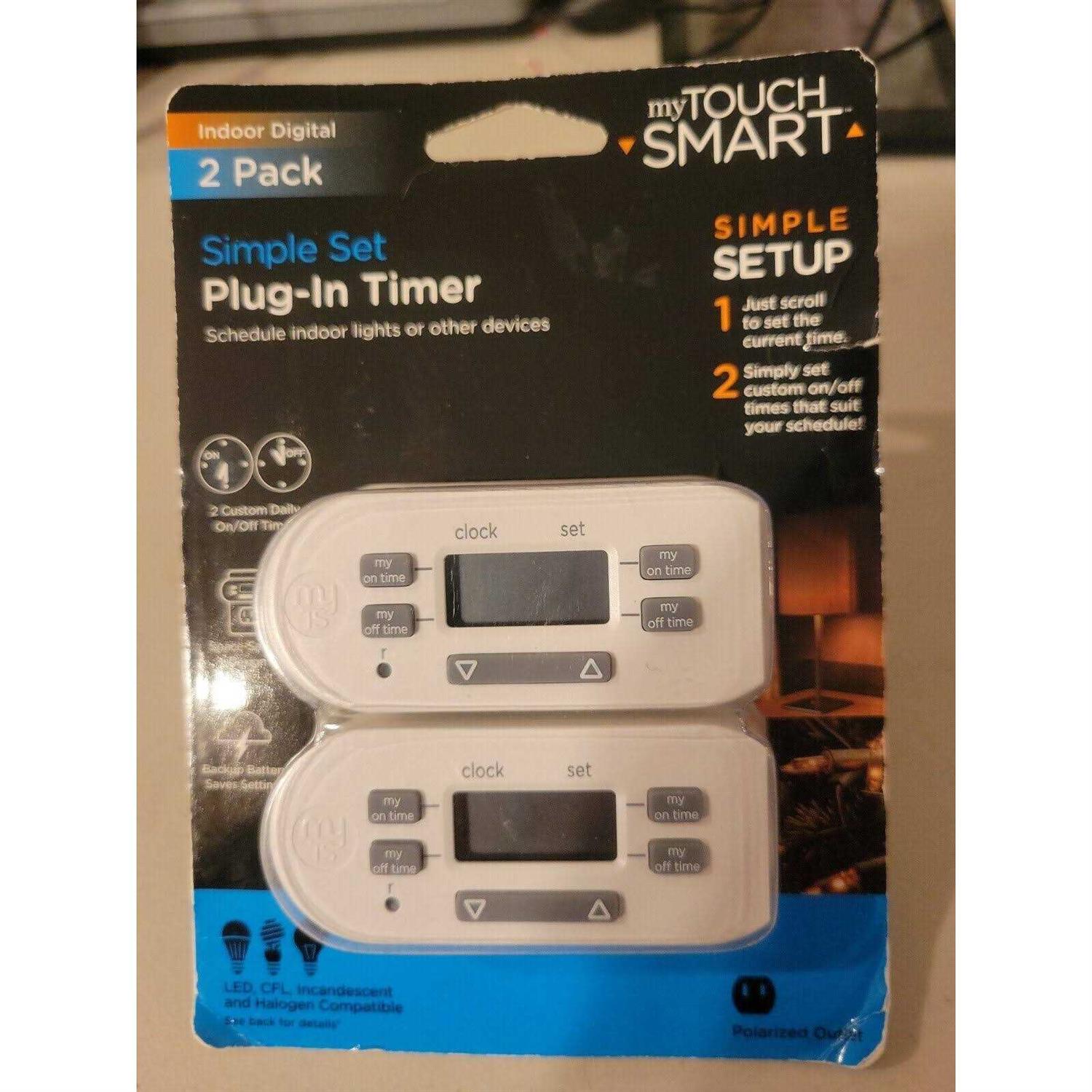 myTouchSmart Indoor Digital Plug-In Timer 2 Pack 1 Outlet Polarized - Image 4