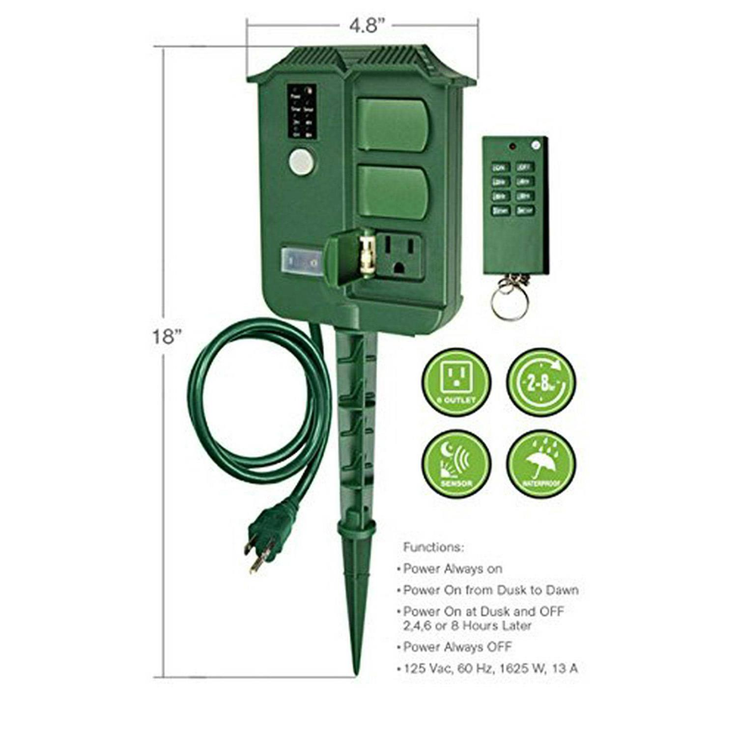 Ecoplugs Outdoor Light Timer Remote Control Christmas Light Timer Switch Outlet - Image 5