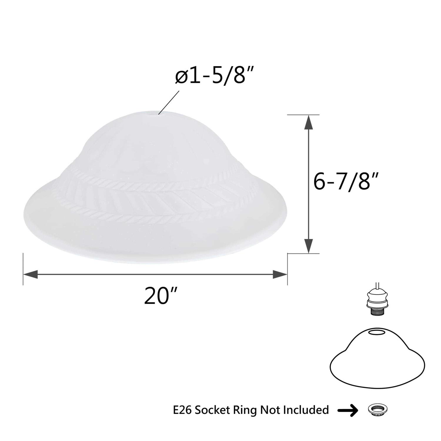 Aspen Creative 23121-01 Etched Alabaster Glass Shade for Medium Base Socket Torchiere Lamp, Swag Lamp and Pendant - Image 3