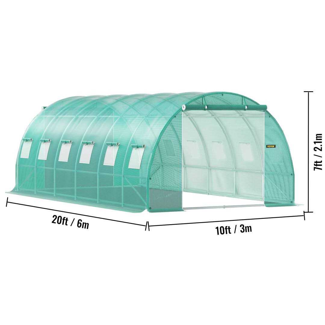 VEVOR Walk-in Tunnel Greenhouse 20 x 10 x 7 ft Portable Plant Hot House w/Zippered Door - Image 5
