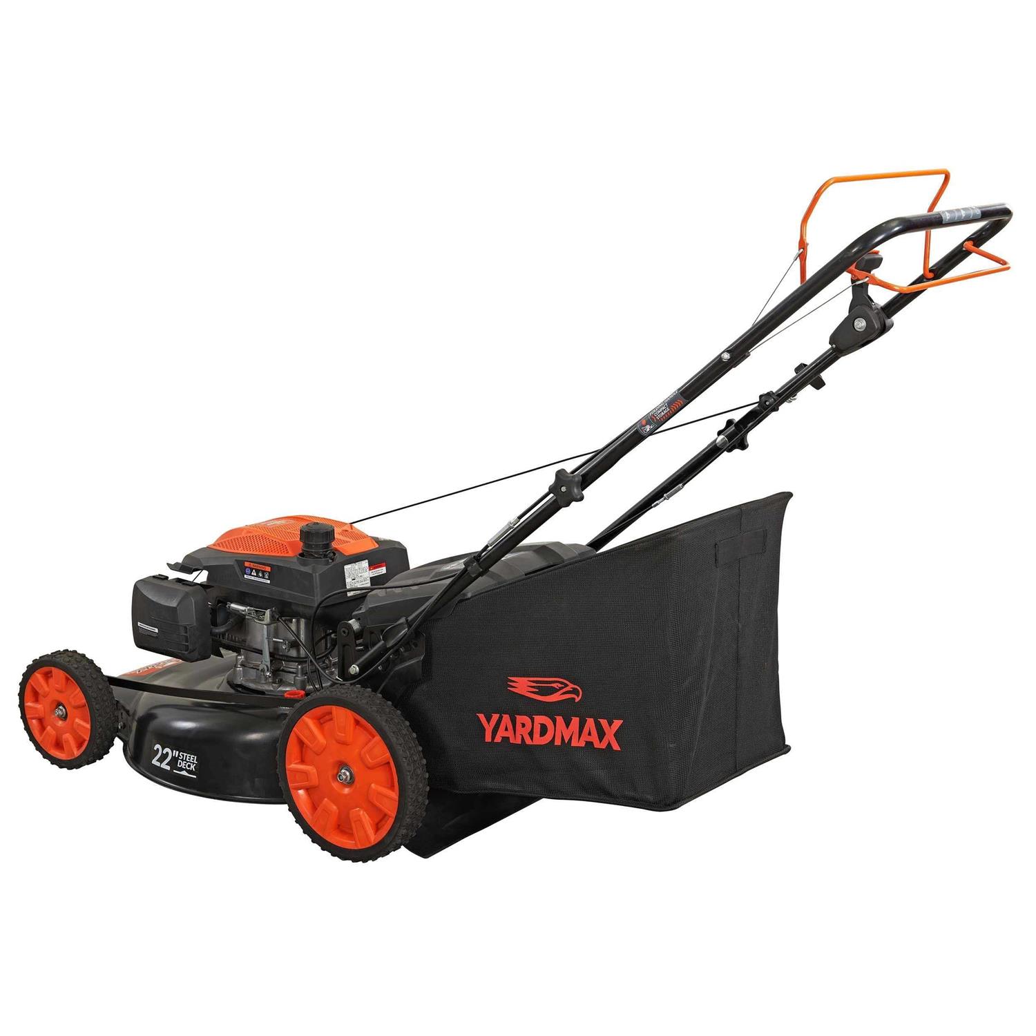 YARDMAX 22 in. 201 cc SELECT PACE 6 Speed CVT High Wheel RWD 3-in-1 Gas Walk Behind Self Propelled Lawn Mower - Image 3