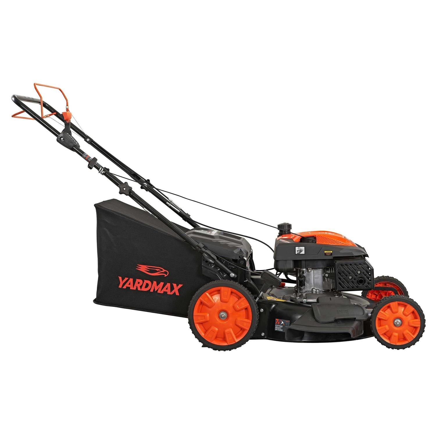 YARDMAX 22 in. 201 cc SELECT PACE 6 Speed CVT High Wheel RWD 3-in-1 Gas Walk Behind Self Propelled Lawn Mower - Image 4