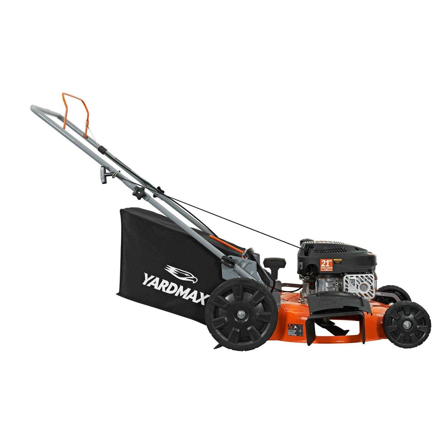 YARDMAX 21 in. 170cc 3-in-1 Gas Walk Behind Push Lawn Mower with High Rear Wheels - Image 3