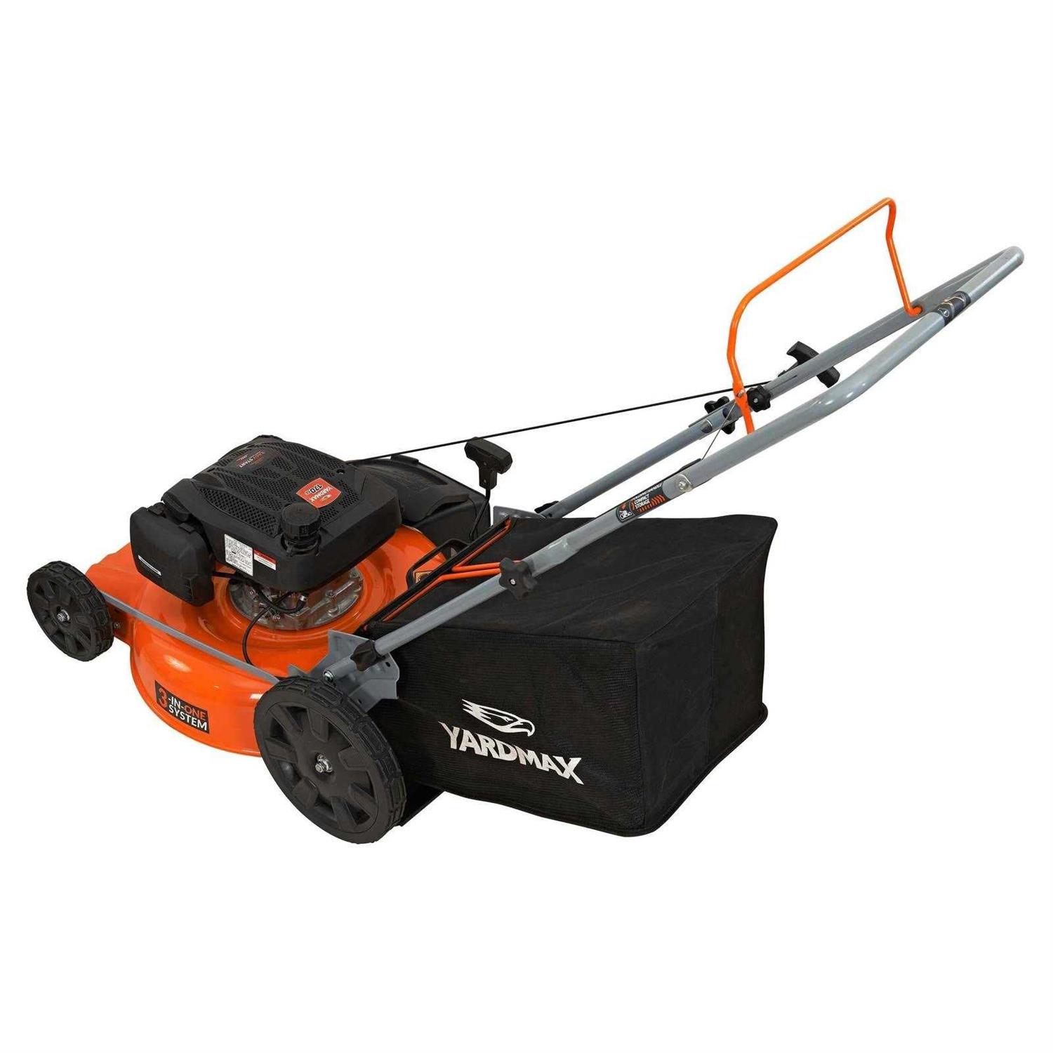 YARDMAX 21 in. 170cc 3-in-1 Gas Walk Behind Push Lawn Mower with High Rear Wheels - Image 5