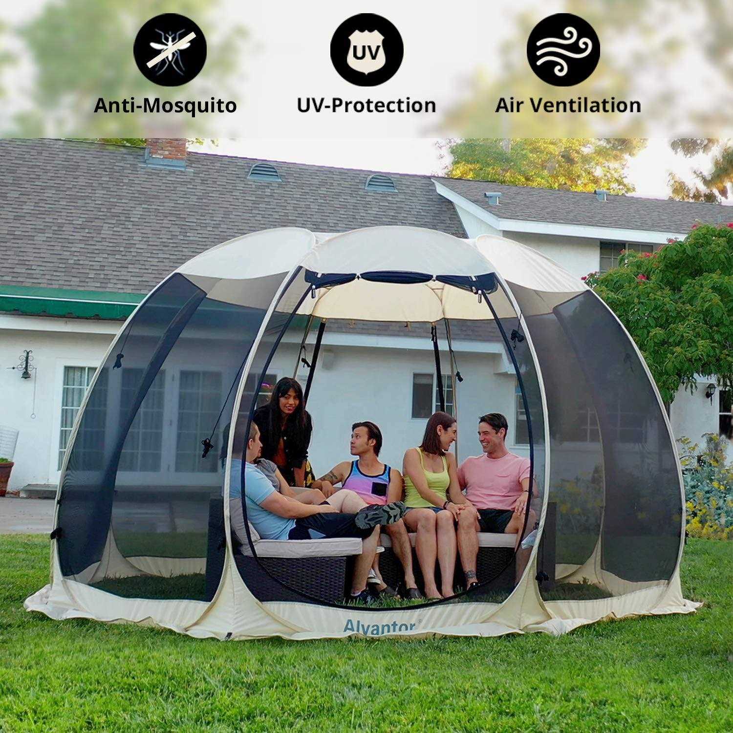 Alvantor Screen House Room Camping Tent Outdoor Canopy Pop Up Sun Shade Shelter Mesh Walls Not Waterproof - Image 4