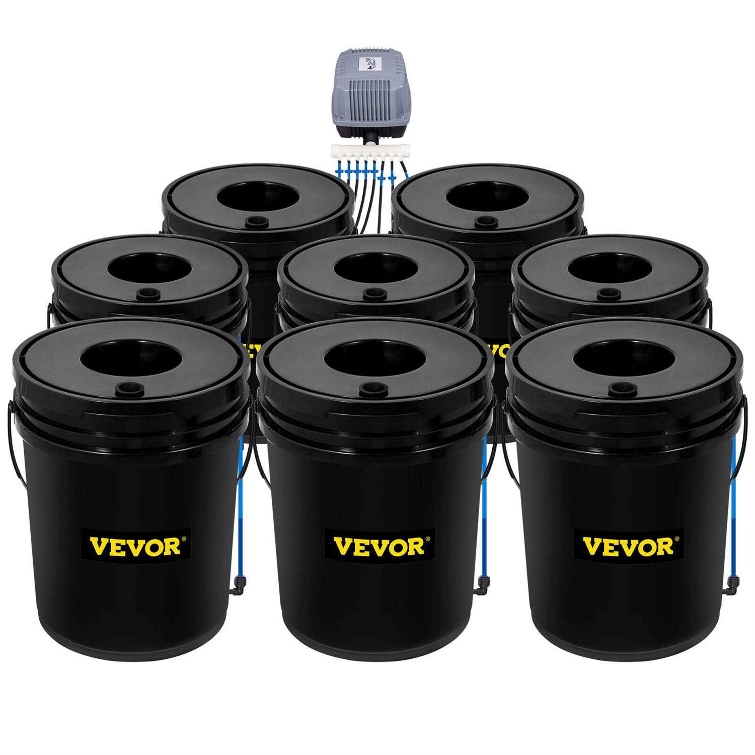 VEVOR DWC Hydroponic System 5 Gallon 4-8 Buckets Deep Water Culture Growing Bucket Hydroponics Grow Kit - Image 4