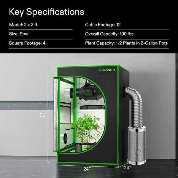 VIVOSUN Mylar Hydroponic Grow Tent with Observation Window and Floor Tray for Indoor Plant Growing - Image 4