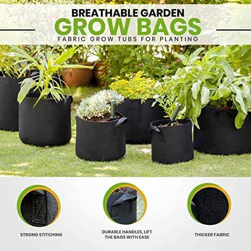 Utopia Home Fabric Grow Bags Heavy Duty Thickened Fabric Planters Pots - Image 5