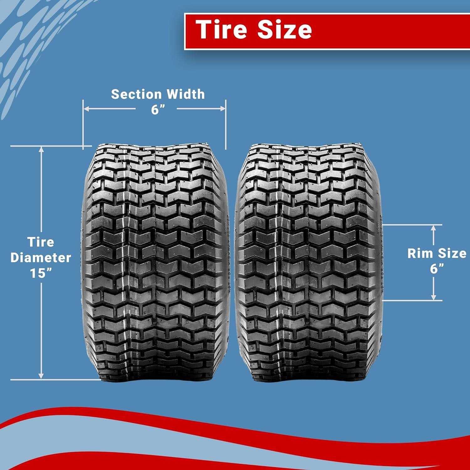 Two 15x6.00-6 Turf Tire 4 Ply Lawn Mower Tractor 15x6-6 Nhs Tubeless 15x6x6 - Image 3
