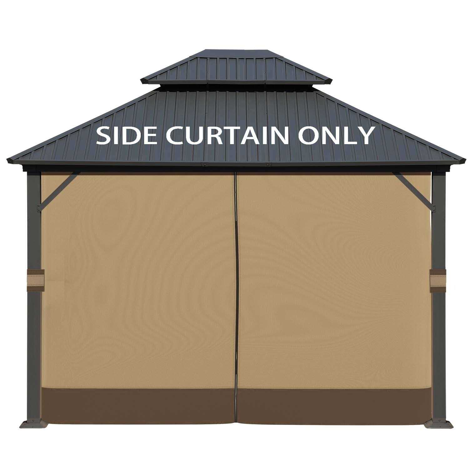 Aoodor 10' x Gazebo Curtain Replacement Universal 4-Panel Sidewalls - Image 5