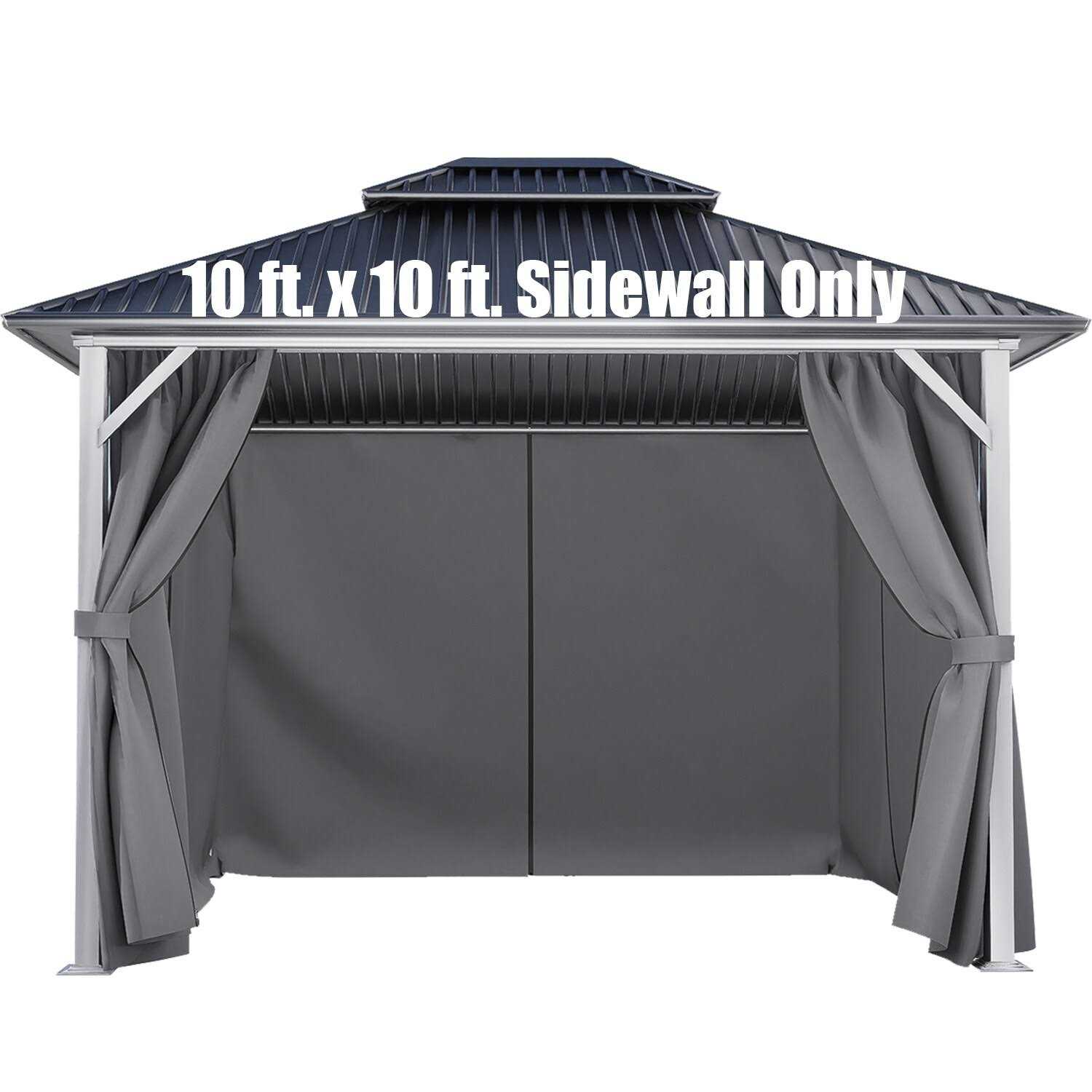 Aoodor 10' x Gazebo Curtain Replacement Universal 4-Panel Sidewalls - Image 4